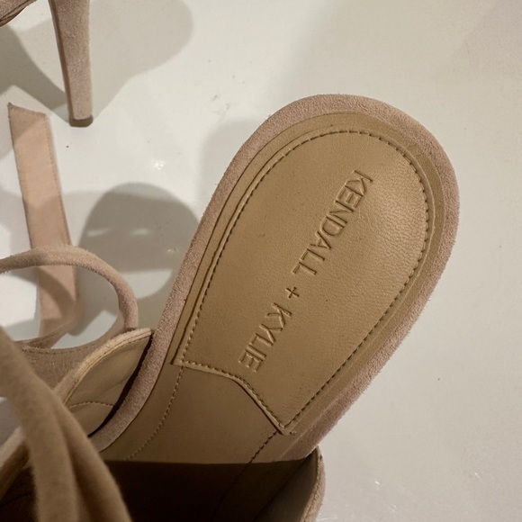 Blush Pink Suede Wrap-Around Heels - Picture 3 of 3